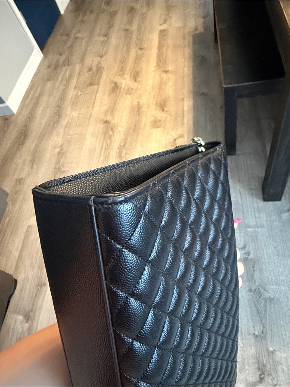 Saint Laurent large envelope Black Quilted Shoulder Bag silver hardware like NEW - Picture 14 of 16